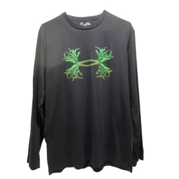 Under Armour Heat Gear Men's Medium Black Loose Fit Long Sleeve GmCharged Logo - Picture 1 of 11